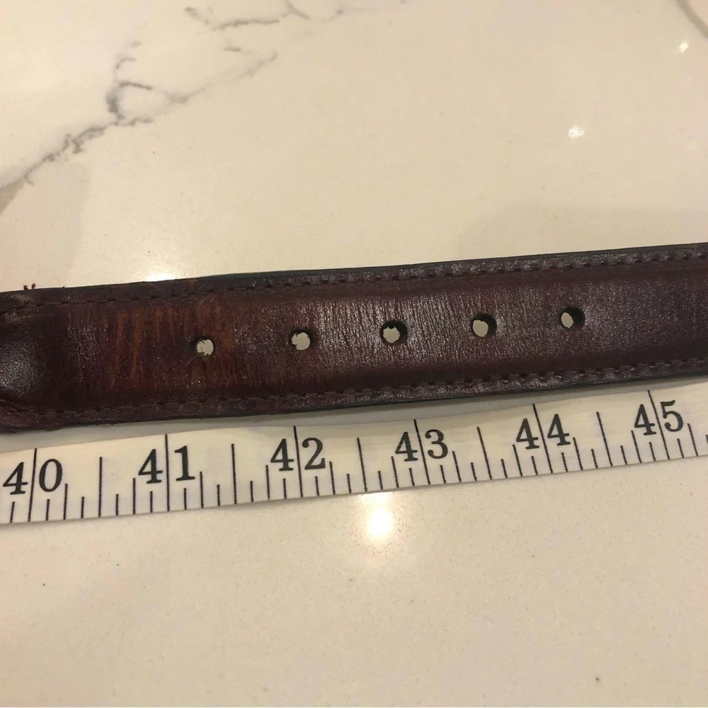 Woven Brown Leather Faux Leather Everyday Casual Adjustable Jeans Belt Size 38